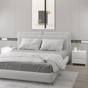 NNEVL Bedside Cabinets 2 pcs High Gloss White 45x34.5x44.5 cm Chipboard