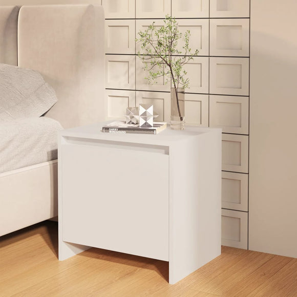NNEVL Bedside Cabinet White 45x34x44.5 cm Chipboard