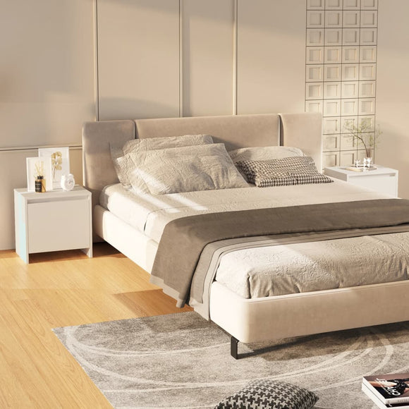 NNEVL Bedside Cabinets 2 pcs White 45x34x44.5 cm Chipboard