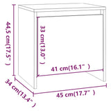 NNEVL Bedside Cabinets 2 pcs Concrete Grey 45x34x44.5 cm Chipboard