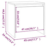 NNEVL Bedside Cabinet High Gloss White 45x34x44.5 cm Chipboard