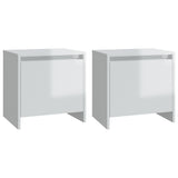 NNEVL Bedside Cabinets 2 pcs High Gloss White 45x34x44.5 cm Chipboard