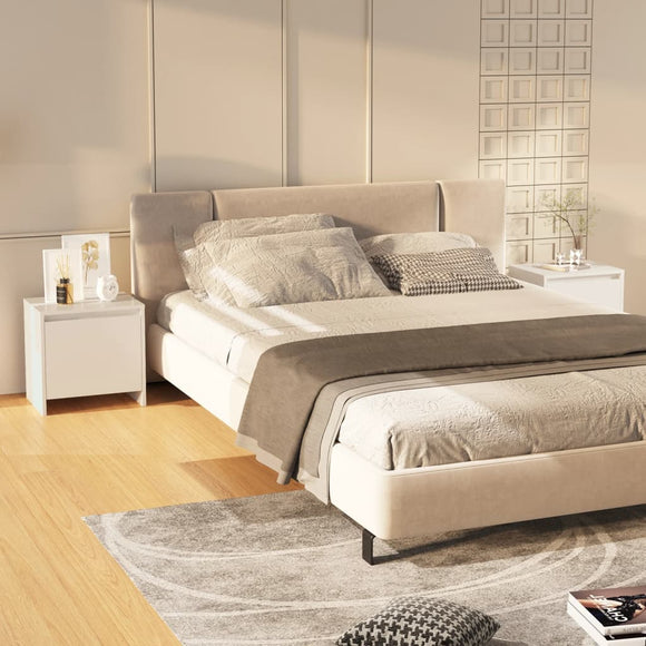 NNEVL Bedside Cabinets 2 pcs High Gloss White 45x34x44.5 cm Chipboard
