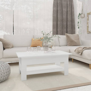 NNEVL Coffee Table White 102x55x42 cm Chipboard