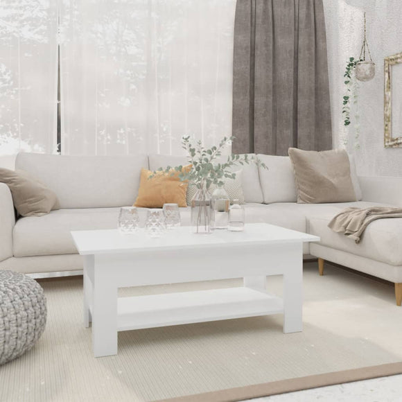 NNEVL Coffee Table White 102x55x42 cm Chipboard