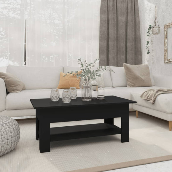 NNEVL Coffee Table Black 102x55x42 cm Chipboard