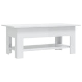 NNEVL Coffee Table High Gloss White 102x55x42 cm Chipboard