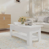 NNEVL Coffee Table High Gloss White 102x55x42 cm Chipboard