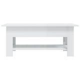 NNEVL Coffee Table High Gloss White 102x55x42 cm Chipboard