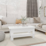 NNEVL Coffee Table High Gloss White 102x55x42 cm Chipboard