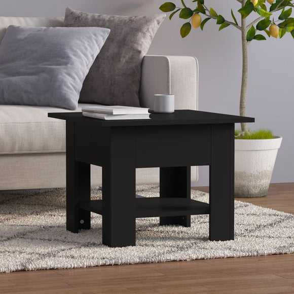 NNEVL Coffee Table Black 55x55x42 cm Engineered Wood