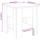 NNEVL Coffee Table White 40x40x42 cm Engineered Wood