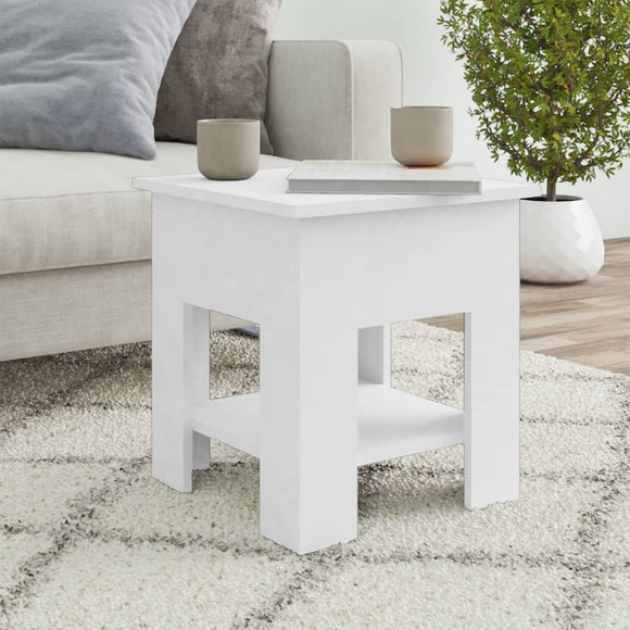 NNEVL Coffee Table White 40x40x42 cm Engineered Wood