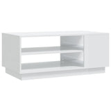 NNEVL Coffee Table High Gloss White 102x55x43 cm Chipboard
