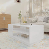 NNEVL Coffee Table High Gloss White 102x55x43 cm Chipboard