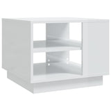 NNEVL Coffee Table High Gloss White 55x55x43 cm Chipboard