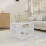 NNEVL Coffee Table High Gloss White 55x55x43 cm Chipboard