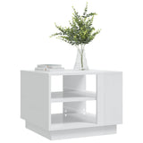 NNEVL Coffee Table High Gloss White 55x55x43 cm Chipboard