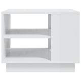 NNEVL Coffee Table High Gloss White 55x55x43 cm Chipboard