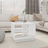 NNEVL Coffee Table High Gloss White 55x55x43 cm Chipboard