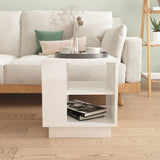 NNEVL Coffee Table High Gloss White 40x40x43 cm Engineered Wood