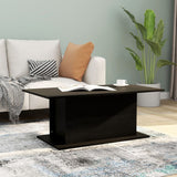 NNEVL Coffee Table Black 102x55.5x40 cm Chipboard