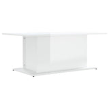 NNEVL Coffee Table High Gloss White 102x55.5x40 cm Chipboard