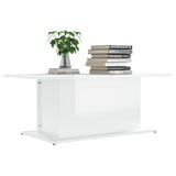 NNEVL Coffee Table High Gloss White 102x55.5x40 cm Chipboard