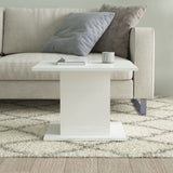 NNEVL Coffee Table High Gloss White 55.5x55.5x40 cm Chipboard