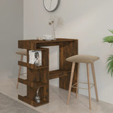 NNEVL Bar Table with Storage Rack Smoked Oak 100x50x101.5 cm Chipboard