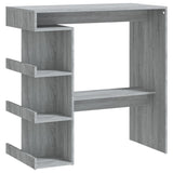NNEVL Bar Table with Storage Rack Grey Sonoma 100x50x101.5 cm