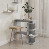 NNEVL Bar Table with Storage Rack Grey Sonoma 100x50x101.5 cm