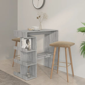 NNEVL Bar Table with Storage Rack Grey Sonoma 100x50x101.5 cm