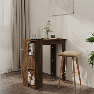 NNEVL Bar Table with Shelf Smoked Oak 102x50x103.5 cm Chipboard