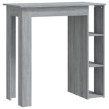 NNEVL Bar Table with Shelf Grey Sonoma 102x50x103.5 cm Chipboard