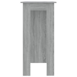 NNEVL Bar Table with Shelf Grey Sonoma 102x50x103.5 cm Chipboard