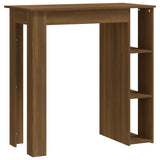 NNEVL Bar Table with Shelf Brown Oak 102x50x103.5 cm Chipboard