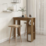 NNEVL Bar Table with Shelf Brown Oak 102x50x103.5 cm Chipboard
