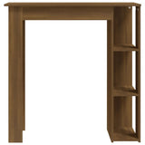 NNEVL Bar Table with Shelf Brown Oak 102x50x103.5 cm Chipboard