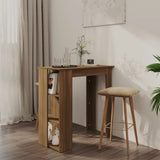 NNEVL Bar Table with Shelf Brown Oak 102x50x103.5 cm Chipboard