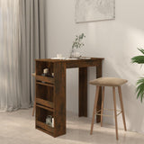 NNEVL Bar Table with Storage Rack Smoked Oak 102x50x103.5cm Chipboard