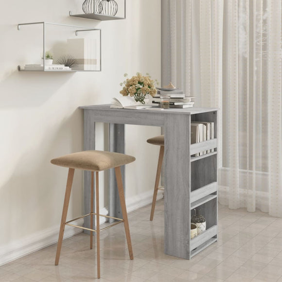 NNEVL Bar Table with Storage Rack Grey Sonoma 102x50x103.5cm Chipboard