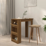 NNEVL Bar Table with Storage Rack Brown Oak 102x50x103.5 cm Chipboard