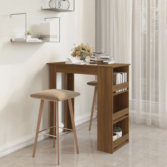 NNEVL Bar Table with Storage Rack Brown Oak 102x50x103.5 cm Chipboard