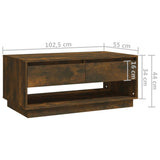NNEVL Coffee Table Smoked Oak 102.5x55x44 cm Chipboard