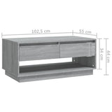 NNEVL Coffee Table Grey Sonoma 102.5x55x44 cm Chipboard