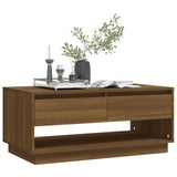 NNEVL Coffee Table Brown Oak 102.5x55x44 cm Chipboard