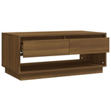 NNEVL Coffee Table Brown Oak 102.5x55x44 cm Chipboard