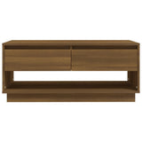 NNEVL Coffee Table Brown Oak 102.5x55x44 cm Chipboard