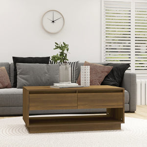 NNEVL Coffee Table Brown Oak 102.5x55x44 cm Chipboard